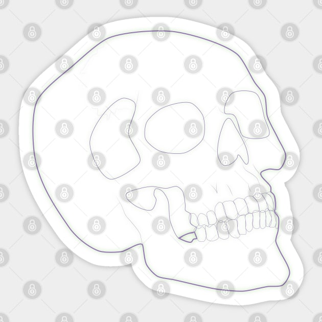 Neon Skull Purple Sticker by Karlie Designs